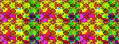 Çiçekler. Soyut etnik raster kusursuz desen. Vadinin çiçekleri sarı ve yeşil renklerde.