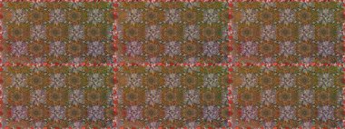 Kahverengi ve bej renkli çiçekler. Raster illüstrasyonunda kusursuz çiçek deseni.