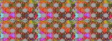 Raster illüstrasyonu. Kahverengi kıvırcık çiçekler kahverengi renklerde şekillenir. Klasik çiçek tasarım elementleri.