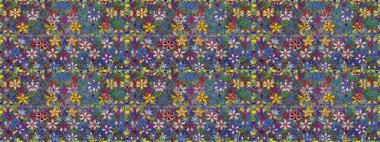 Yumuşak, mavi renkte yaz çiçekleri. Raster illüstrasyonu. Raster çiçek desenli ve çiçekli..