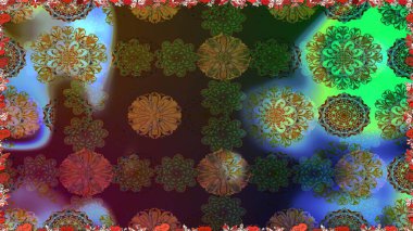 Düz Çiçek Elementleri Tasarımı. Renkli Yaz Temalı Kusursuz Arkaplan. Güzel kumaş deseni. Raster çiçekli arka plan. Yazdır. Sevimli, pürüzsüz desen.