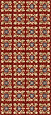 Kusursuz kraliyet lüksü, altın barok kumaş rengi. Altın antika ortaçağ dekoratifi, yaprakları ve altın desenli kırmızı, bej ve kahverengi renkleri olan kusursuz desenler..