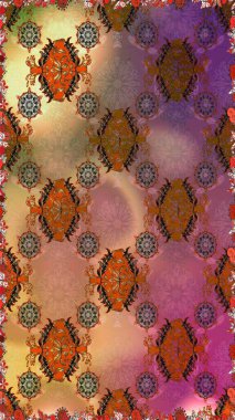 Kahverengi el çizimi. Raster deseni. Sanat, çiçeklere ilham verir ve arka plan bırakır. Karalama çiçekleri kusursuz desen.