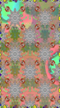 Raster düz çiçekleri pürüzsüz desen. Hediye ambalaj kağıdı, tebrik kartları, posterler ve pankart tasarımı. Gri renkli çiçekler.