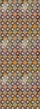 Raster düz çiçekleri pürüzsüz desen. Kahverengi ve bej renkli çiçekler. Tasarım hediye paketi, tebrik kartları, posterler ve afiş tasarımı.