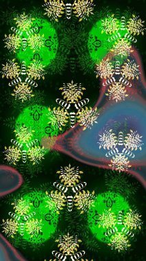 Çiçekli karalama şeklinde Raster çiçek deseni. Nazik, sevimli çiçek arkaplanı. Yeşil ve mavi renkte çiçekler.