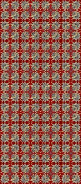 Barok tarzında kusursuz bir doğulu süsü. Geleneksel altın sarısı desenli kırmızı, gri ve kahverengi renklerde altın elementlerle.