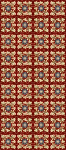 Kusursuz kraliyet lüksü, altın barok kumaş rengi. Altın antika ortaçağ dekoratifi, yaprakları ve altın desenli kırmızı, bej ve kahverengi renkleri olan kusursuz desenler..