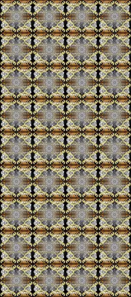 Bej, gri ve kahverengi renkli desen. Raster Golden Mehndi kusursuz desen. Kına dövmeli süs çiçekleri, altın çıkartmalar, mehndi ve yoga tasarımı, kartlar ve parmak izleri..