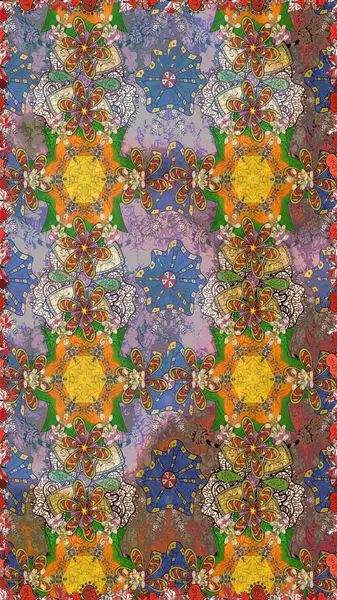 Raster illüstrasyonu. Kahverengi ve nötr renklerde. 3D çiçekler, pürüzsüz.