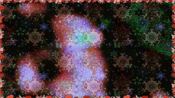 Siyah ve kahverengi renkte çiçekler. Raster illüstrasyonunda kusursuz çiçek deseni.