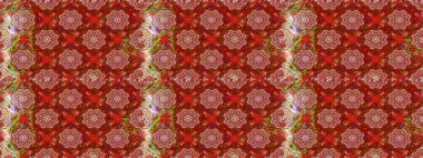 Çiçekli karalama şeklinde Raster çiçek deseni. Yumuşak, bahar çiçekli arka plan. Kırmızı ve kahverengi renkte çiçekler.