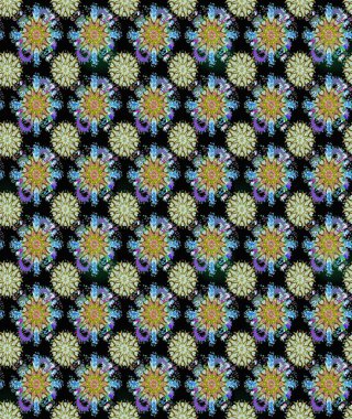 Siyah ve nötr renklerde çiçekler. Raster illüstrasyonunda kusursuz çiçek deseni.