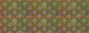 Kahverengi ve yeşil renkli çiçekler. Düz Çiçek Elementleri Tasarımı. Çiçeksiz desenli arka plan, yaz çiçekleri. Renkli Bahar Teması Kusursuz Arkaplan.