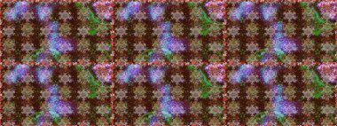 Raster deseni. Sanat esinlenir, yeşillendirir, çiçek açar ve arka plan bırakır. Karalama çiçekleri kusursuz desen. Kahverengi ve yeşil el çizimi desen.