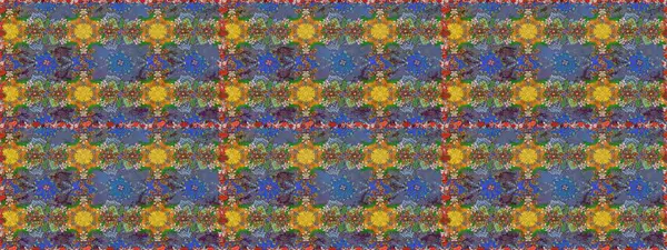 Sevimli çiçek raster deseni. Kahverengi ve mavi renkli çiçekler. Renkli Yaz Temalı Kusursuz Arkaplan. Düz Çiçek Elementleri Tasarımı.