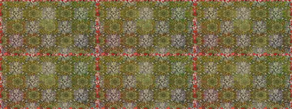 Kahverengi ve yeşil renkli çiçekler. Düz Çiçek Elementleri Tasarımı. Çiçeksiz desenli arka plan, yaz çiçekleri. Renkli Bahar Teması Kusursuz Arkaplan.