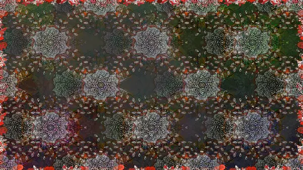 Çiçekli karalama şeklinde Raster çiçek deseni. Nazik, narin çiçek arkaplanı. Gri ve kahverengi renkte çiçekler.