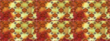 Şirin karalama çiçekleri olan kusursuz çiçek desenleri. El yapımı çiçek ve bitki koleksiyonu. Raster illüstrasyonu. Eskiz tarzı turuncu renkler. Raster illüstrasyonu.