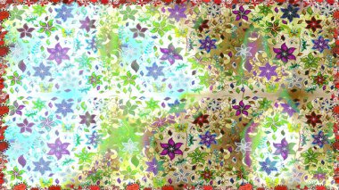 Raster illüstrasyonu. Küçük çiçekteki sevimli çiçek deseni. Güzel karalama çiçekleri olan kusursuz çiçek desenleri. Güzel kumaş deseni.