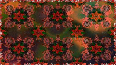 Kusursuz bir arka plan modeli. Raster - stok. Vadinin çiçekleri kahverengi ve gri renklerde. Suluboya, elle çizilmiş.