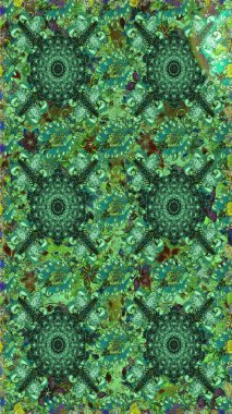 Yatak çarşafları, ceket, paket tasarımı, kumaş ve moda kavramları için tekstil baskısı. Çiçekleri, deniz kabukları, mandalaları ve suluboya efektleriyle donanma geçmişi. Kusursuz etnik tasarım.