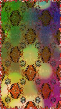 Suluboya efekti. Raster desen. Botanik seamless modeli. Organik öğeleri.