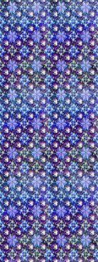 Halk tarzı. Modern çiçek arkaplanı. Parlak renkli çiçekleri ve mavi ve menekşe renklerinde yaprakları olan şaşırtıcı, pürüzsüz çiçek deseni. Moda baskıları için zarif bir şablon.