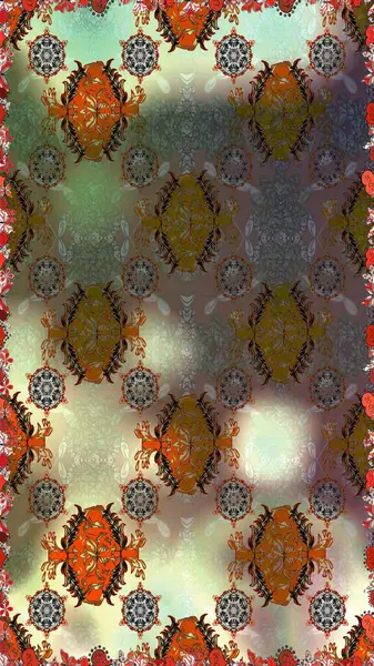 Kahverengi renklerde. Raster illüstrasyonu. Kahverengi renkte kahverengi papatya deseni.