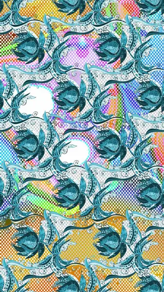 Yapraklı çiçekler ve mavi, tarafsız ve gri renklerde papatya çiçekleri. El arkası modeli. Raster - stok.