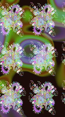 Çiçek desenli eskiz, darbeler, sıçramalar, yaz çiçekleri. Raster illüstrasyonu. Gri renkli çiçekler.