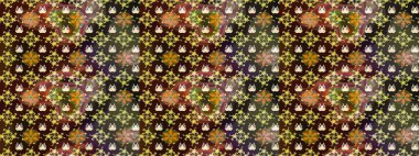 Çiçekli karalama şeklinde Raster çiçek deseni. Kahverengi renkli çiçekler. Yumuşak, bahar çiçekli arka plan.