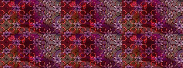 Çiçek. Raster illüstrasyonu. Kusursuz dekoratif arka plan, çiçek mandala. Kahverengi ve kırmızı renklerde.