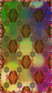 Suluboya efekti. Raster desen. Botanik seamless modeli. Organik öğeleri.