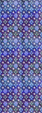 Halk tarzı. Modern çiçek arkaplanı. Parlak renkli çiçekleri ve mavi ve menekşe renklerinde yaprakları olan şaşırtıcı, pürüzsüz çiçek deseni. Moda baskıları için zarif bir şablon.