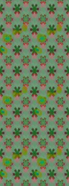 Çiçekli karalama şeklinde Raster çiçek deseni. Yumuşak, bahar çiçekli arka plan. Yeşil ve gri renkte çiçekler.