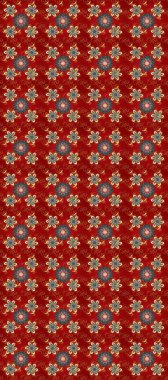 Damask arkaplanı tekerrür ediyor. Altın element gri, kahverengi ve kırmızı renklerde. Barok tarzında altın çiçek süsü. Antika altın tekrarlanabilir duvar kağıdı.