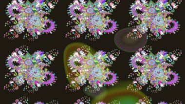 Çizim çiçek deseni duvar kâğıdı olarak kullanılabilir. Raster illüstrasyonu. Gri renkli çiçekler.