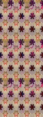 Kumaş, tekstil, duvar kağıdı baskısı için. Eskiz geçmişi. Eski usul. Raster illüstrasyonu. Tomurcukları papatya çiçekleri olan sevimli bir çiçek deseni. Miles Fleur, dandik süs.