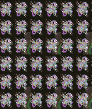 Gri renkli çiçek çizimi. Çiçek deseni. Gri renkli çiçekler. Raster illüstrasyonu. Şatafatlı bahar bahçesi dokusu.