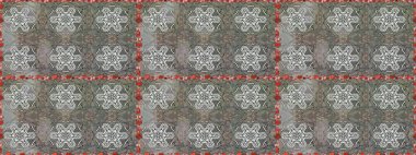 Gri ve kahverengi renkli çiçekler. Düz Çiçek Elementleri Tasarımı. Renkli Bahar Temalı Kusursuz Arkaplan. Sevimli çiçek raster deseni.