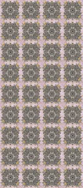 Gri, nötr ve bej renklerde altın elementlerle kusursuz desen. Kusursuz altın desen. Raster doğulu süsü.