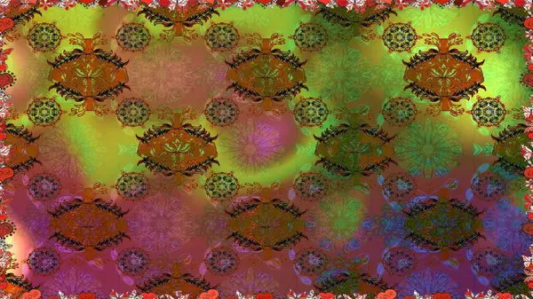 Süslü, dikişsiz, soyut çiçeklerle süslenmiş. Çiçek deseni duvar kağıdı, desen dolguları ve web sayfası arka planı için kullanılabilir. Şekillendirilmiş çiçeklerle kusursuz desen.