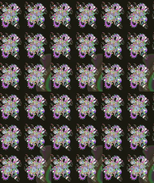 Gri renkli çiçek çizimi. Çiçek deseni. Gri renkli çiçekler. Raster illüstrasyonu. Şatafatlı bahar bahçesi dokusu.