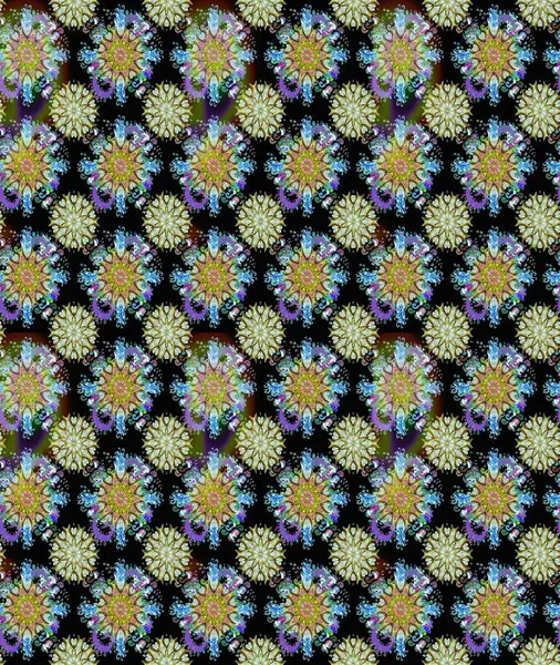 Kumaş, tekstil, duvar kağıdı baskısı için. Raster. Kusursuz bir geçmişi var. Raster illüstrasyonu. Eski usul. Tomurcukları çiçekli sevimli çiçek deseni..