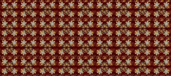 Duvar kâğıdı barok, İspanyol kumaşı. Şık bir grafik desen. Kusursuz raster arka plan. Çiçek deseni. Kahverengi, kırmızı ve bej renklerde altın elementler.
