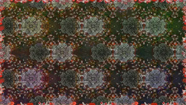 Çiçeksiz desenli arka plan. Gömlek baskısı için çiçek boyası. Gri ve kahverengi renkte çiçekler.