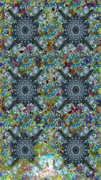 Çiçeksiz desenli arka plan, yaz çiçekleri. Renkli Bahar Temalı Kusursuz Arkaplan. Mavi ve nötr renklerde çiçekler. Düz Çiçek Elementleri Tasarımı.