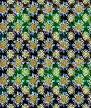 Çizim stili tarafsız ve yeşil renklerde. El yapımı çiçek ve bitki koleksiyonu. Raster illüstrasyonu. Raster illüstrasyonu. Sevimli karalama çiçekleriyle kusursuz çiçek deseni..