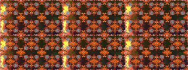 Renkli Bahar Temalı Kusursuz Arkaplan. Kahverengi ve gri renkli şirin çiçek desenleri. Raster Modaya uygun kumaş deseni. Düz Çiçek Elementleri Tasarımı.